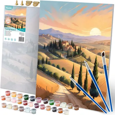 Produktbild von Massido 699013 Malvorlage nach Zahlen, 40 × 50 cm, Landschaft