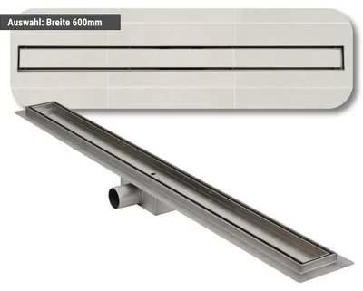 Produktbild von Edelstahl Duschrinne rostfrei Duschablauf Ablaufrinne Bodenablauf Rinne barrierefrei Überfliesbar 60cm