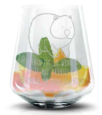 Produktbild von Mr. & Mrs. Panda Whiskyglas Wombat - Transparent - Geschenk, Das Leben Ist schön, Hugo Glas, Martini, Tumbler, Cocktailglas, Spruch, Aperol, Motivation, Australien