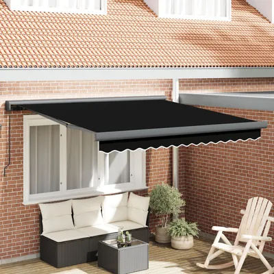 Image de vidaXL Store banne télescopique noir 300 x 250 cm en toile et aluminium