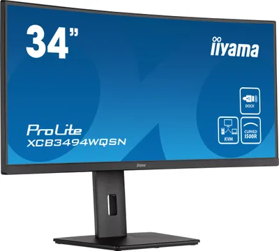 Produktbild von iiyama ProLite XCB3494WQSN-B5 34" UWQHD Curved VA Panel, 120Hz, 3440x1440 21:9, 0.4ms (MPRT), USB-C
