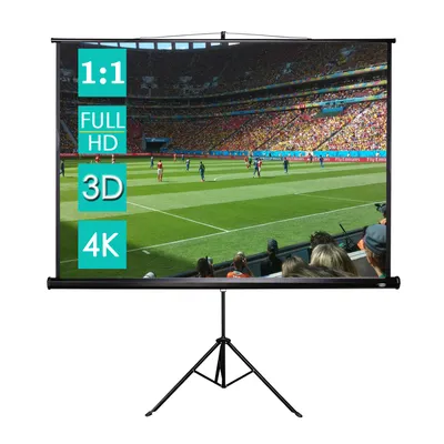 Produktbild von CCLIFE Beamer Leinwand mit Stativ Inklusiv Montagematerial 85/99 / 114 Zoll Proj