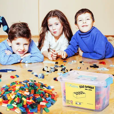 Produktbild von Bausteine - 520 Stück, 100% Kompatibel Sluban, Papimax, Q-Bricks, LEGO® und mehr - Inklusive Box und Grundplatte, Weiß