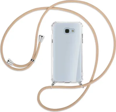 Produktbild von Handykette Backcover-Schutzhülle mit Band (Metall silberfarben) für Samsung Galaxy A5 2017 - beige