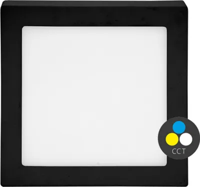 Obrázek produktu pro Ecolite Černý přisazený LED panel hranatý 225 x 225mm 18W CCT LED-CSQ-CCT/18W/CR