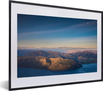 Produktbild von MuchoWow® MuchoWow® Gerahmtes Poster See - Berg - Himmel 40x30 cm - Poster mit zchwarzem Bilderrahmen - Bilderrahmen - Poster im Rahmen