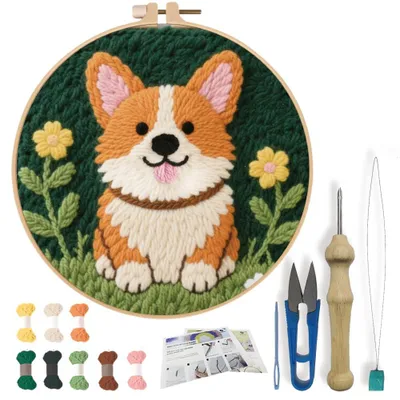 Punchnaaldset Corgi für Anfänger, 20 cm, mit Anleitung