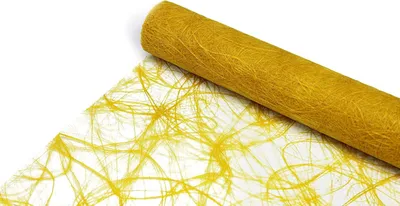 Produktbild von JULANO Sizoweb Original Tischläufer Tischband zur Dekoration (10cm breit, 1m lang, Farbe: Sonnengelb)