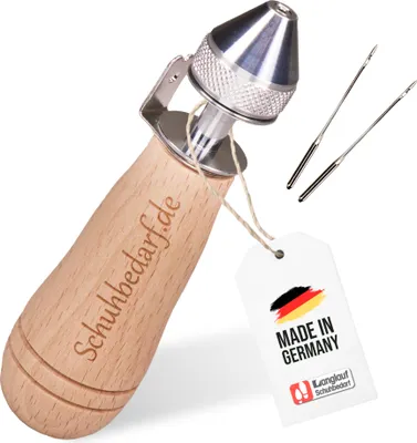 Produktbild von Handnähapparat / Nähahle mit Spule von Langlauf Schuhbedarf - Handnähmaschine für Dicke Stoffe, Planen, Cabrioverdecke und Segeltuch - incl.2 x Ledernadel -  Germany