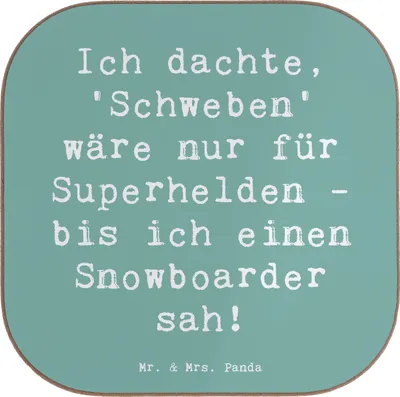 Produktbild von Mr. & Mrs. Panda Tischuntersetzer Spruch Snowboarden Zauber - Meeresbrise - Geschenk, Sportler Geschenke, Wintersport, bieruntersetzer, Sportart, Coaster, Abenteuerlust