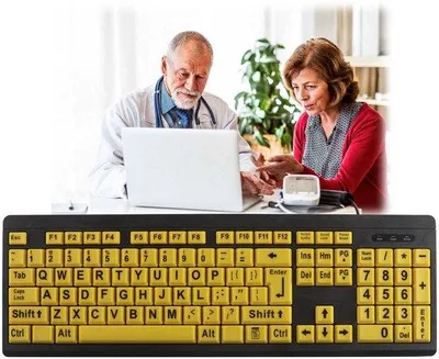 Obrázok produktu pre Elektrická klávesnica pre seniorov (žltá) – chráni zrak