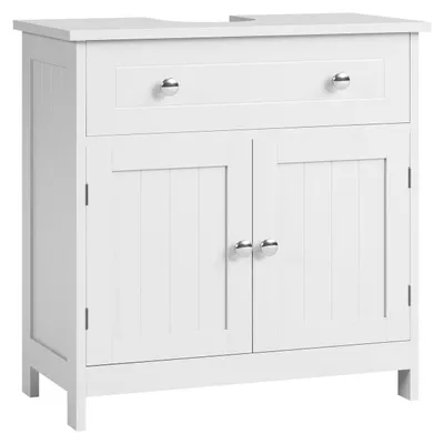 Produktbild von Waschbeckenunterschrank mit 2 Türen 60 x 30 x 60 cm Weiß