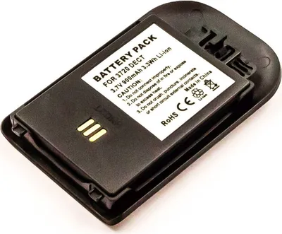 Produktbild von Akku für Avaya / tenovis 3725 DECT Li-Ion 3,7 Volt 900 mAh schwarz.