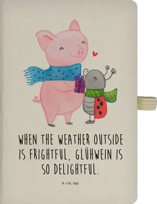 Produktbild von Mr. & Mrs. Panda Kladde Glühschwein Smörle - Transparent - Geschenk, Weihnachten, Tagebuch, Journal, Notizheft, notizbuch, Skizzenbuch, Winterlicher Glühwein Spruch