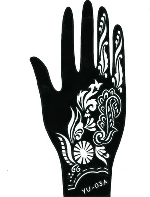 Produktbild von Henna Tattoo Schablone für die rechte Hand