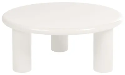 Produktbild von BELIANI Couchtisch Weiß MDF ø 80 cm Rund mit 3 Beinen Modernes Design für Wohnzimmer