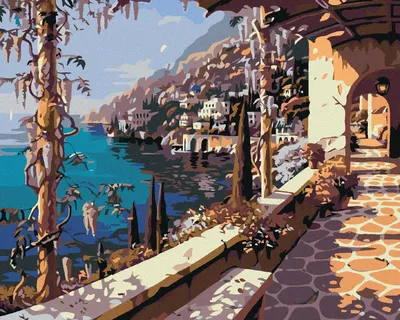 Produktbild von Diamondi - Diamond painting - SPAZIERGANG ÜBER DER KÜSTE, 40X50 cm, mit Keilrahmen (bereits gespannt)