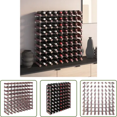 Produktbild von The Living Store Weinregal für 72 Flaschen Braun Massivholz Kiefer