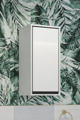 Obrázek produktu pro Závěsná koupelnová skříňka 35 cm AMPHION - bílá / černá