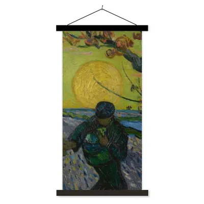 Produktbild von MuchoWow® Textilposter Der Sämann - Vincent van Gogh 60x120 cm mit schwarzem Rahmen - Magnete