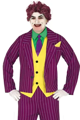 Produktbild von Clown Schurke Kostüm für Erwachsene 5-teilig Halloween Karneval Fasching, Größe: 54 - 56 (XL) Farbe: Lila