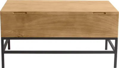 Produktbild von Miliboo - Industrieller höhenverstellbarer Couchtisch aus massivem Mangoholz und schwarzem Metall L90 cm YPSTER