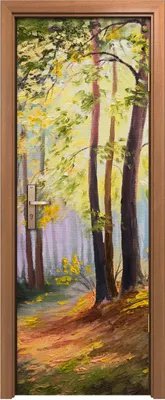 Produktbild von Türposter 70x200 cm Türaufkleber Türtapete Türfolie Klebefolie Frühling Landschafts Bäume Bunte Wald