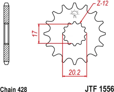 Produktbild von Jt Vorderes Ritzel 2064 12 Für Yamaha Tzr 50 (Spanien) (206412Jt) (Kette 428) Umbau