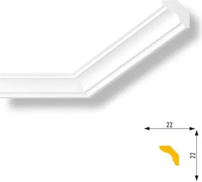 Produktbild von PROVISTON Stuckleiste 22 x 22 x 2000 mm Deckenleiste Polystyrol Styroporleiste Weiß Leicht und stabil Hochwertig Schnell montiert