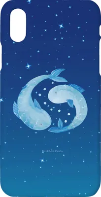 Produktbild von Mr. & Mrs. Panda Iphone 10 Handyhülle Sternzeichen Fische - Sternenhimmel Blau - Geschenk, Geburtstag Februar, Sternbild, Fisch, Handy, Cover, März, X, Hülle