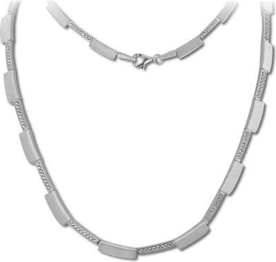 Produktbild von SilberDream Halskette 925er Sterling Silber Schmuck Square weiß Damen SDK454W