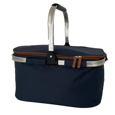 Produktbild von Kühlkorb Premium Einkaufskorb Picknickkorb Isoliertasche 23 Liter Cooler Bag dunkelblau Korb