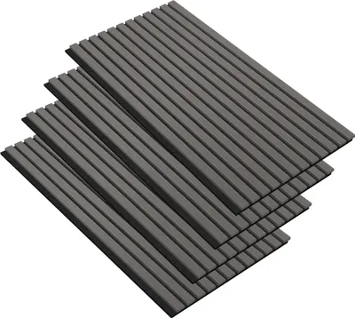 Obrázek produktu pro JOIEYOU 4 kusy akustických panelů 120x60 cm stěnové panely dřevěné dřevěné panely stěnová zvuková izolace s dýhou vzhledu dřeva Akustické panely stěnové obklady zvukově izolační panely lamelové stěny, černé