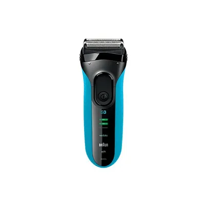 Obrázek produktu pro Braun Series 3 3040s, Planžetový holicí strojek, Černá, Modrá, 2 x SensoFoil, LED, Baterie, Nikl-metal hydridová (NiMH)