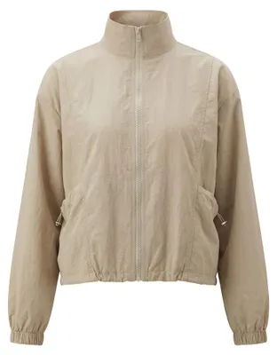 Produktbild von Damen Jacke in Beige mit Stehkragen und lockerer Passform, Größe L