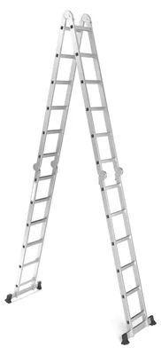Produktbild von RMBO Klappleiter 4x6, Klappbar Multifunktionsleiter, 6,90m lang, 13 verschiedene Stände , Mehrzweckleiter, Anlegeleiter, Max. Belasting 150 kg, EN 131.6