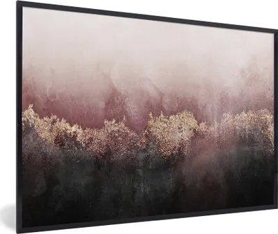 Produktbild von MuchoWow® Gerahmtes Poster Glitter - Gold - Abstrakt 60x40 cm - Poster mit Schwarzem Bilderrahmen Wandposter Rahmen Foto Bilder - Printing - Wanddeko Schlafzimmer
