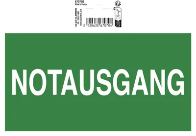 Produktbild von EXACOMPTA Hinweisschild "Notausgang" grün/weiß