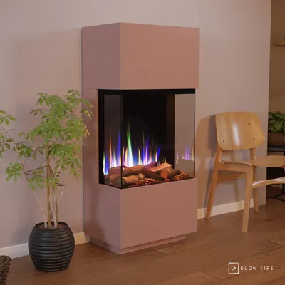 Produktbild von Glow Fire Elektrokamin 'PR11' in LED Standkamin in weiß mit Heizung (1500 W) | HxBxT: 130x61,5x40cm