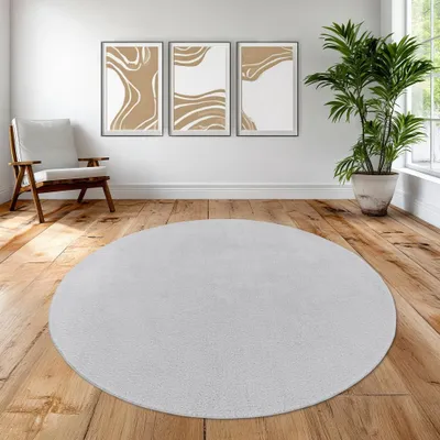 Obrázok produktu pre Strieborný koberec elegantne mäkký s ušľachtilým leskom pre moderné bývanie Veľkosť - 200 cm okrúhly