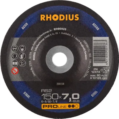 Image de Rhodius 200238 Grinding disc Diameter 150 mm Bore diameter 22.23 mm Steel 1 pc(s)
