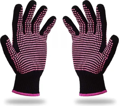 Produktbild von Hitzeschutz Handschuh, Handschuhe Hitzebeständig, Hitzehandschuh Feuerfeste Handschuhe Kochhandschuhe, Für Backen, Küche & Grillen - Schwarz
