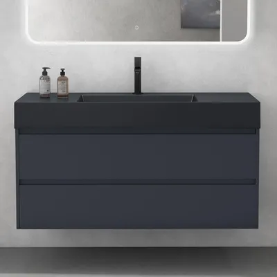 Produktbild von Mai & Mai Badmöbel-Set Waschbeckenunterschrank 120x48x63cm in Anthrazit matt mit 2-Schubladen inkl. Waschbecken Deep