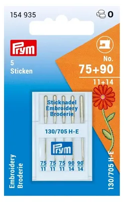 Stickmaschinennadeln 75/90, 2 Stück, Kugelpunkt, Stahl