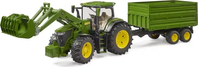 Produktbild von bruder 03155 John Deere 7R 350, Frontlader + Tandemachstransportanhänger