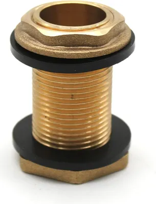 Productafbeelding van Uitvoervat – 4 slangstukken van 1 inch – van messing – met 8 rubberen afdichtingen – accessoires voor kraanverbinders, badkraan, waterkan, kraan, tuinslangaansluiting