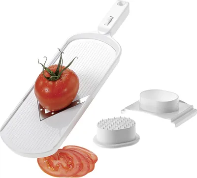 Obrázok produktu pre Westmark V-Hobel, Manuálne, 3 mm, Nerezová oceľ, Biela, Plast, Nerezová oceľ, 1 mm, 105 mm