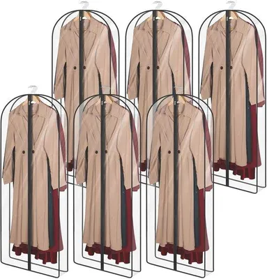 Immagine prodotto di Armadietto trasparente a 6 scomparti, 152 x 60 x 10 cm, trasparente, con cerniera