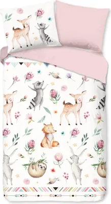 Productafbeelding van Good Morning Kinderdekbedovertrek "dieren" - Multi - (140x200/220 cm) - Katoen