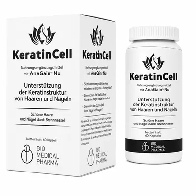 Produktbild von Keratin Kapseln – Haarvitamine mit Biotin (2000 µg), MSM, Eisen & Brennnessel – mit AnaGain aus Erbsensprossen – für Frauen & Männer – vegan
